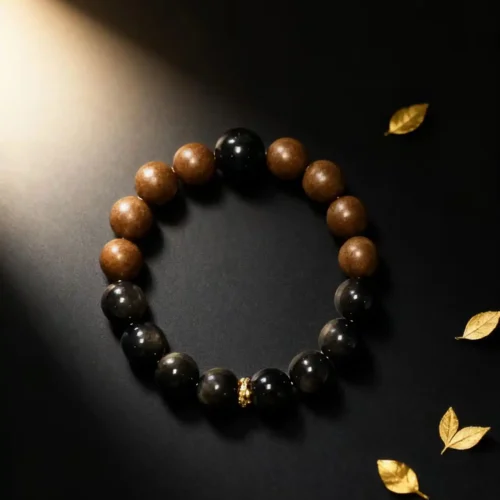 Spiritual Dual Tone Obsidian Protective Positive Energy Bracelet